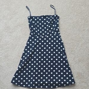 The Limited Navy and White Polka Dot Mini Dress